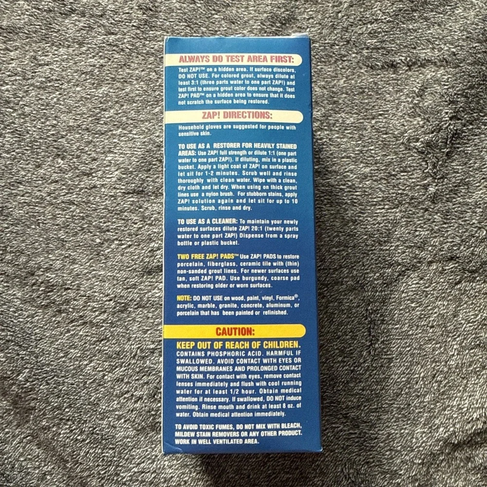 ZAP! 16 oz Professional Restorer for Porcelain Fiberglass Tile Grout NEW IN BOX